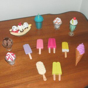 13 Ice Cream Treats & Popsicle PLAY FOOD for 18” Dolls American Girl Battat OG